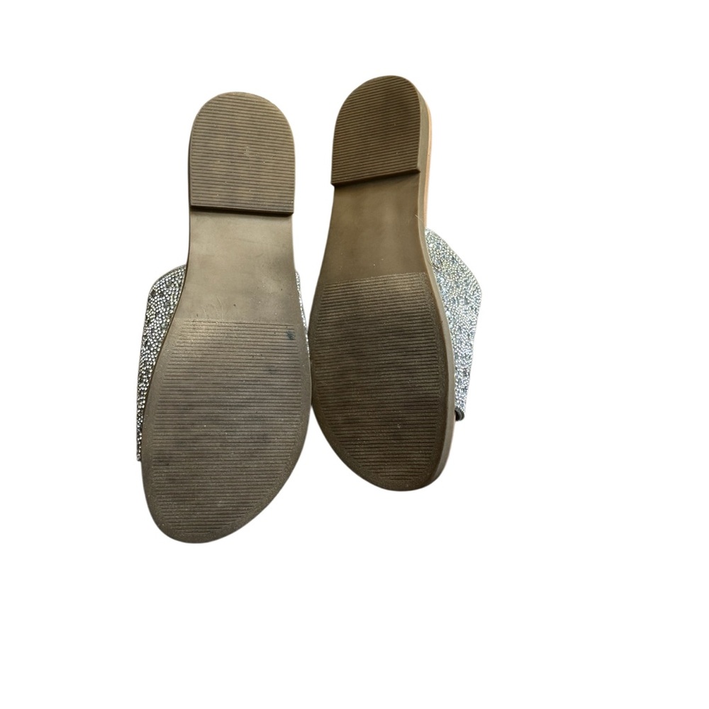Steve Madden Silver Women's Slide Sandals Kept Rhinestone size 8.5 - Picture 4 of 4